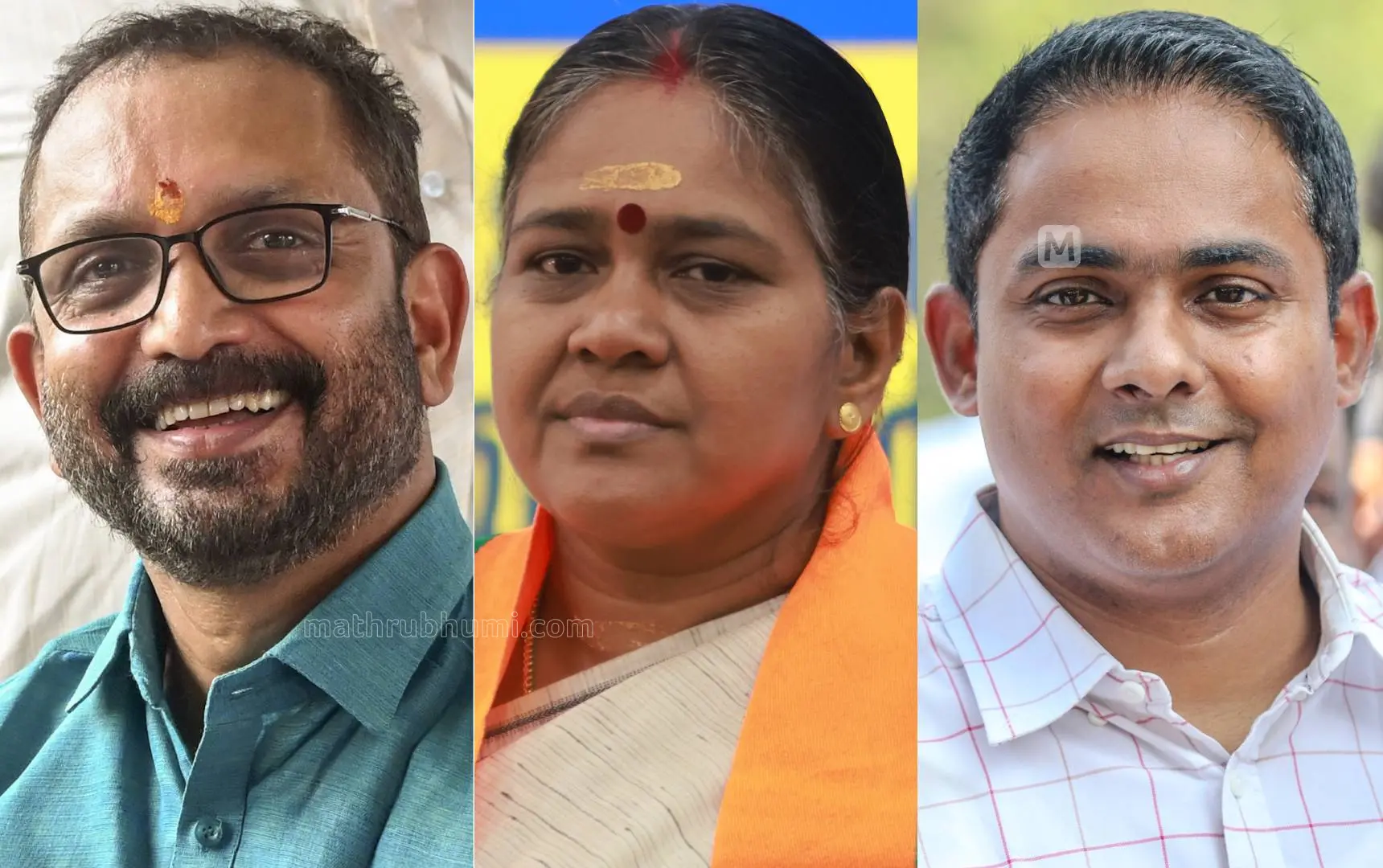 K Surendran; Sobha Surendran; Anoop Antony | Photos: PTI, Mathrubhumi