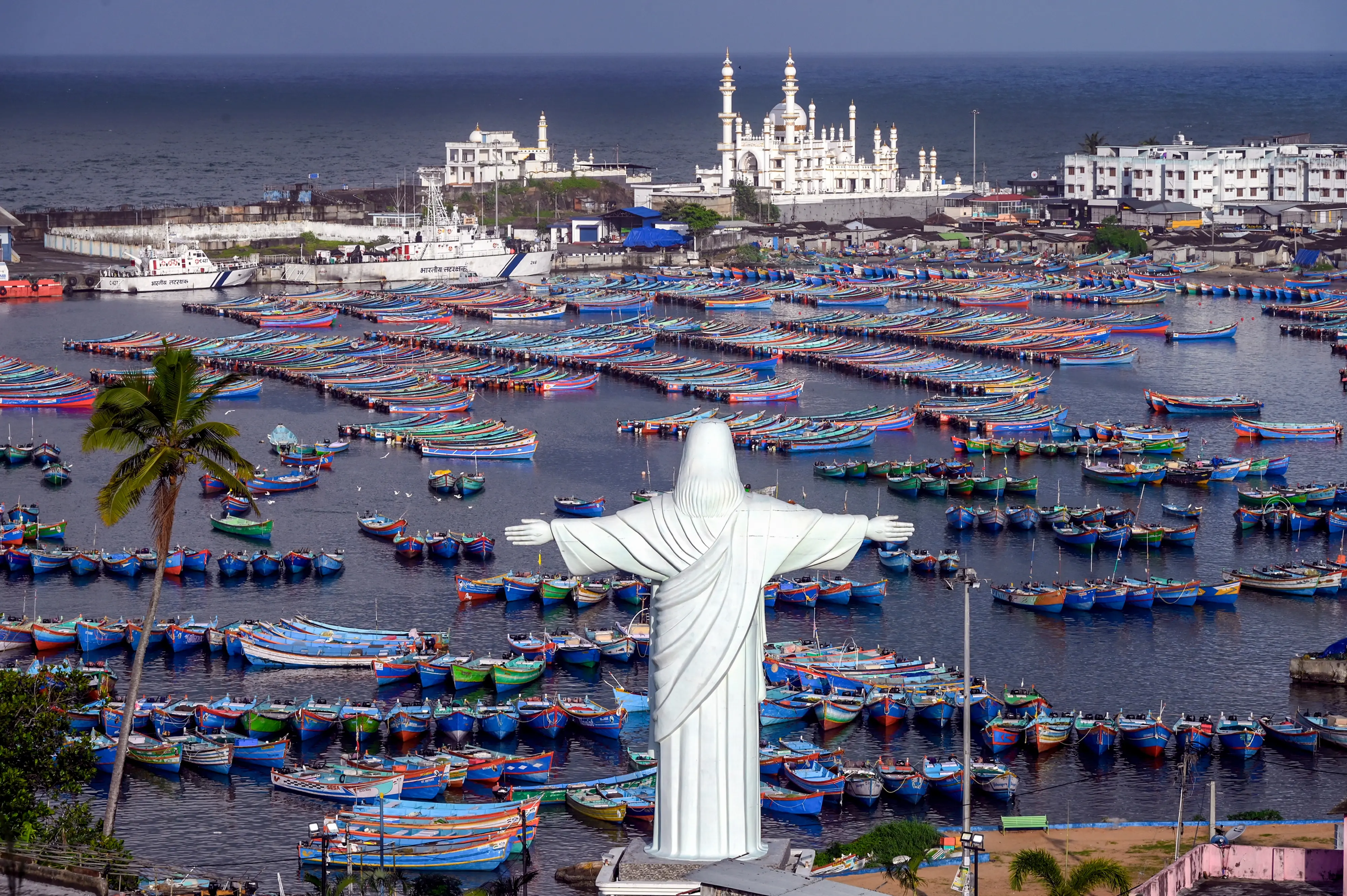 Boats anchored at the Vizhinjam Fishing Harbour, in Thiruvananthapuram.| Photo: PTI