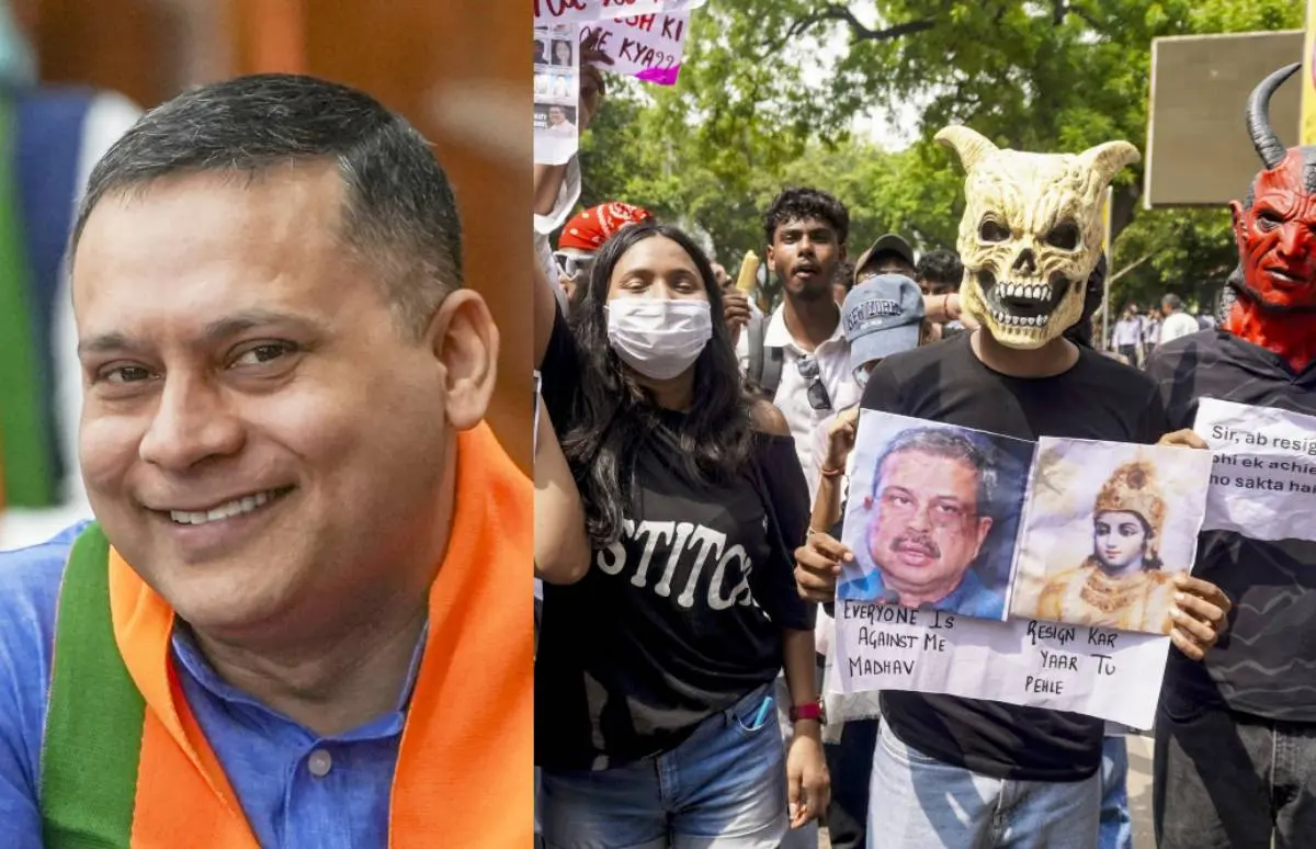 അമിത് മാളവ്യ, ജന്തർ മന്തറിൽ നടന്ന സിജെപി പ്രതിഷേധത്തിൽനിന്ന് | ഫോട്ടോ: പിടിഐ