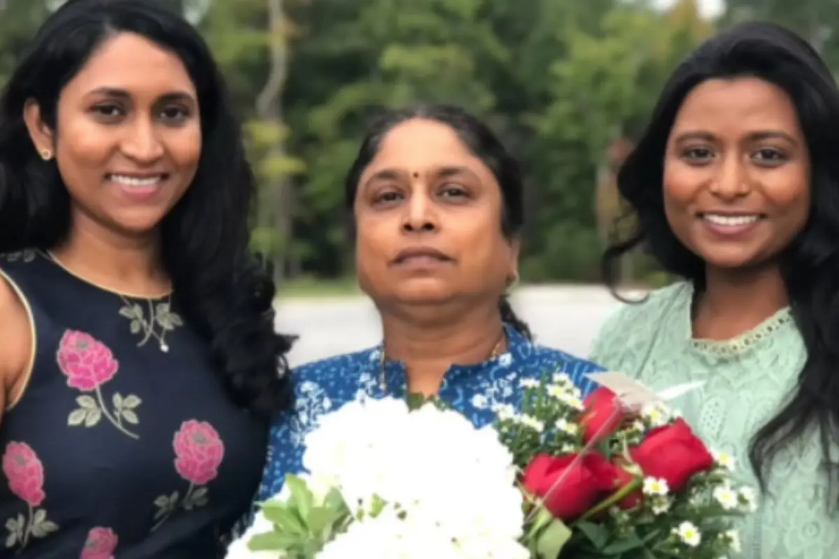 Venkata Narsamamba Vasamsetty (middle) with her children (Photo: Linkedln/ Immigration lawyer Zoe Ji Wilson)