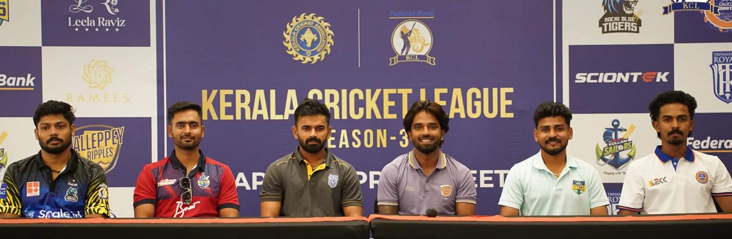 ടീം ക്യാപ്റ്റന്‍മാര്‍ വാര്‍ത്താസമ്മേളനത്തിനിടെ | Photo: Special Arrangement