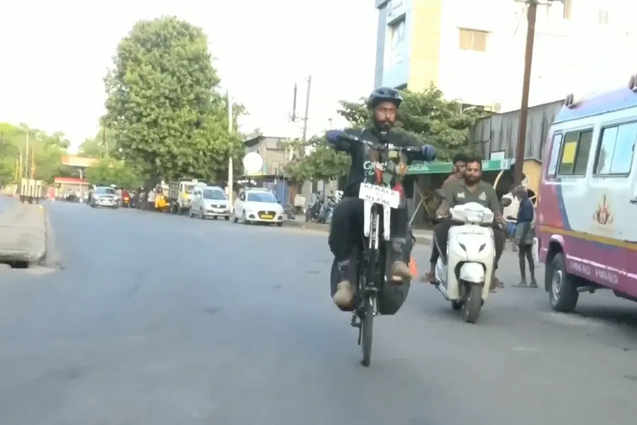 No front wheel; 11,000 km journey: Kerala cyclist’s unusual ride to Nepal has a purpose