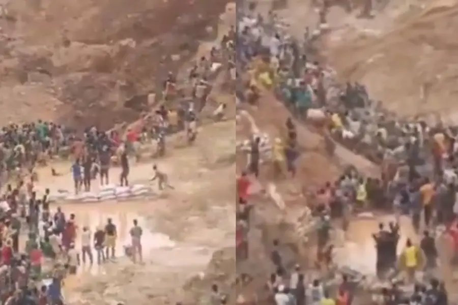 Dozens of people buried alive at a gold mine in Africa