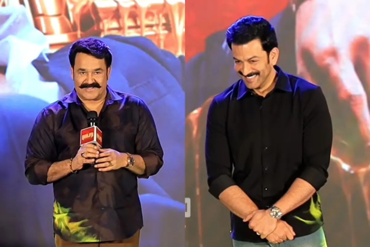 മോഹന്ലാലും പൃഥ്വിരാജും | Photo: Screen grab/ YouTube: Online Malayali Events