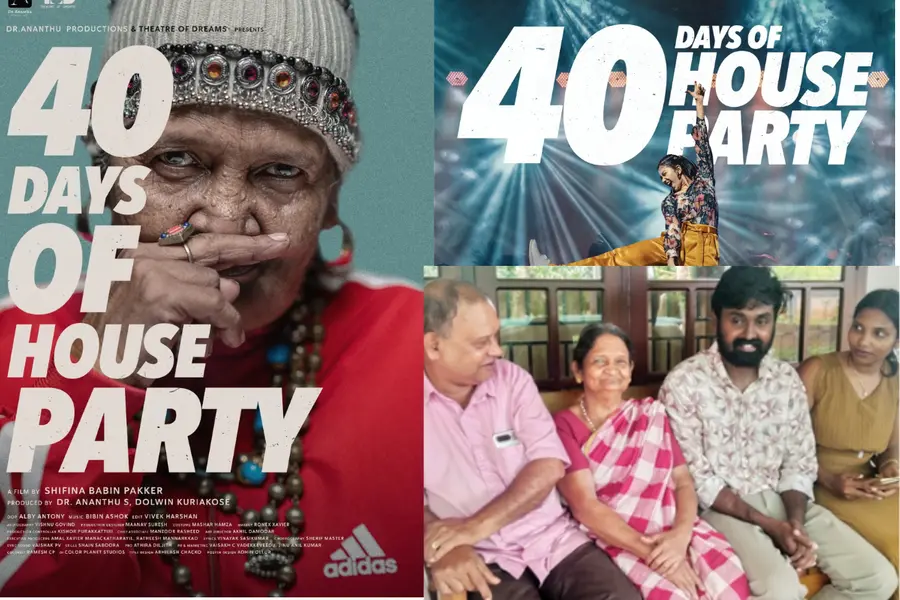 Sharada in 40 days of house party poster, Sharada with her family