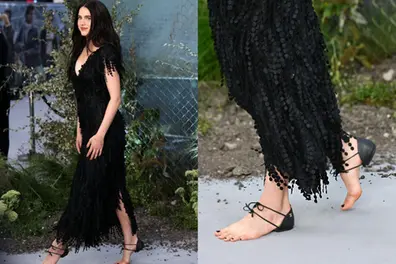Margaret Qualley just wore Chanel’s controversial ‘barefoot’ sandals on the red carpet