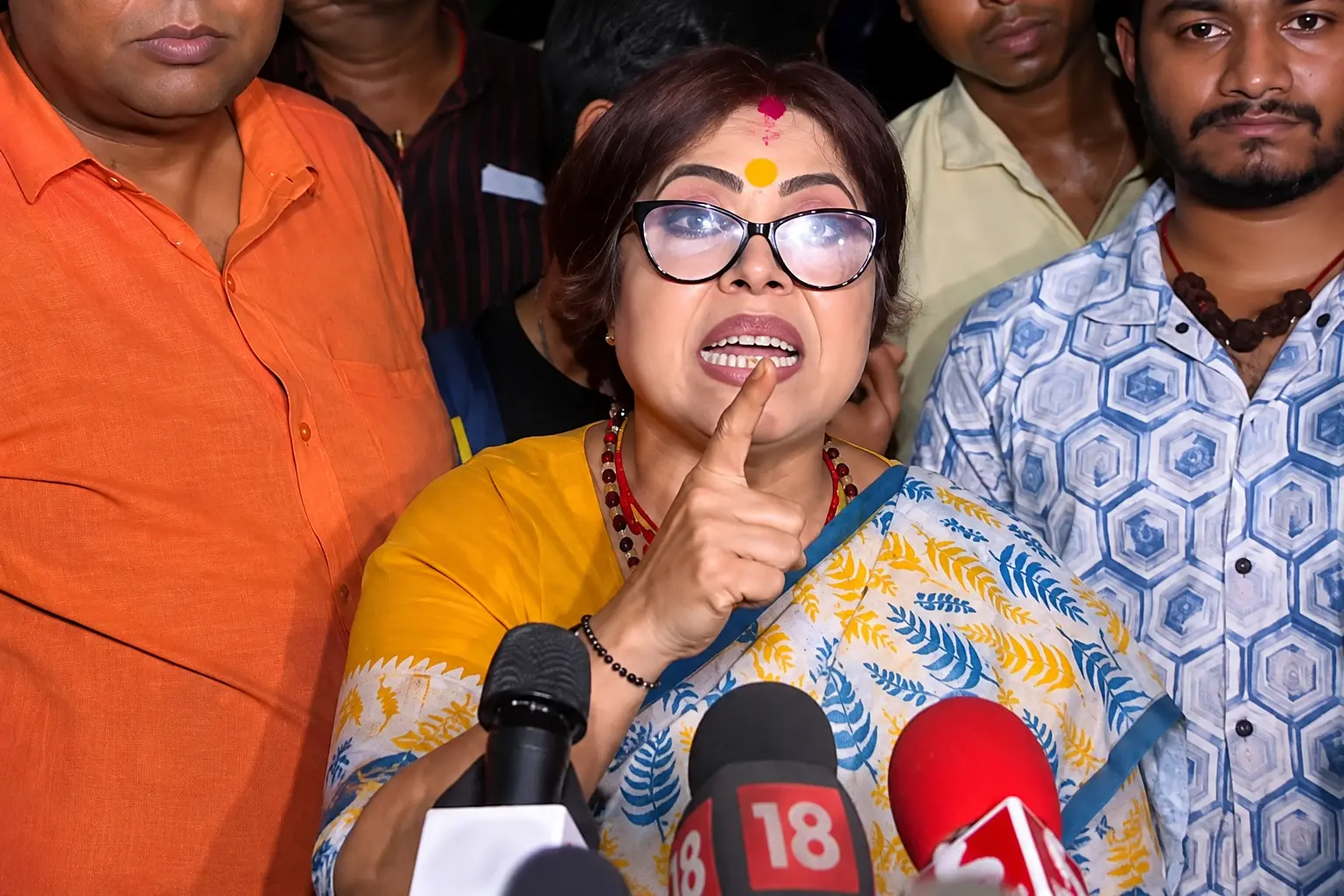 BJP MLA Sarbori Mukherjee speaking to the media amid the Jadavpur University row and ABVP clash.