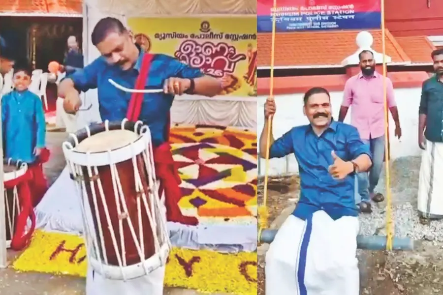 Onam revelry at Museum police station sparks row; ED case accused seen mingling with cops
