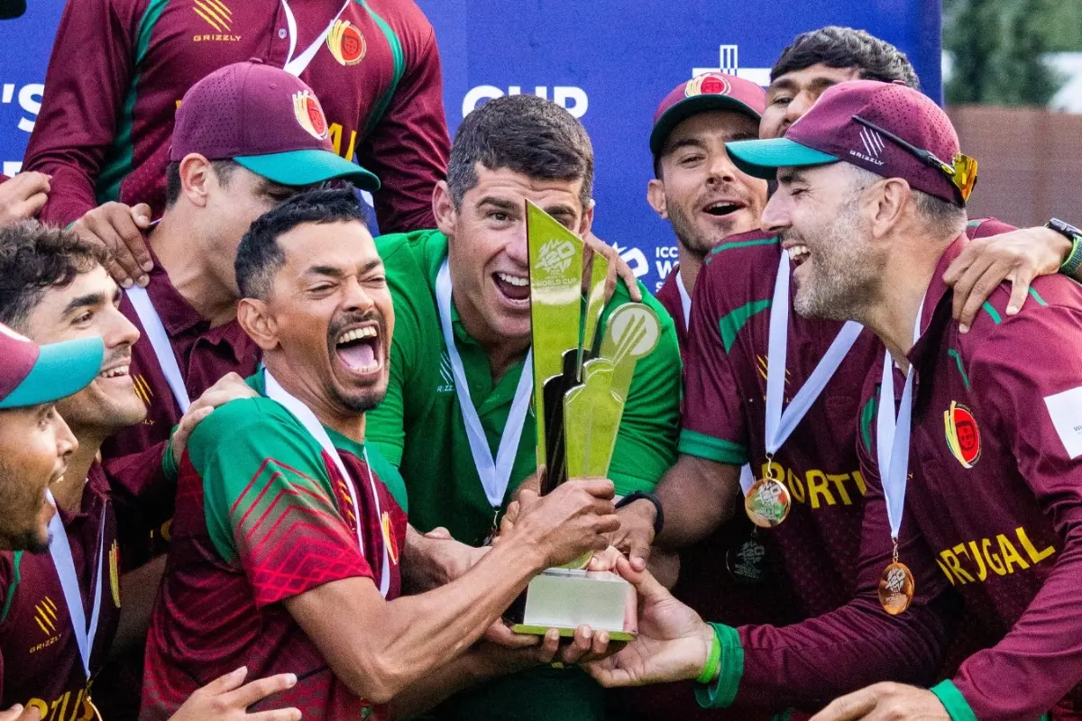 Portugal scripted a memorable T20 World Cup Europe Sub Regional Qualifier C win, beating Spain in the summit clash | Photo: ICC (@ICC on X)