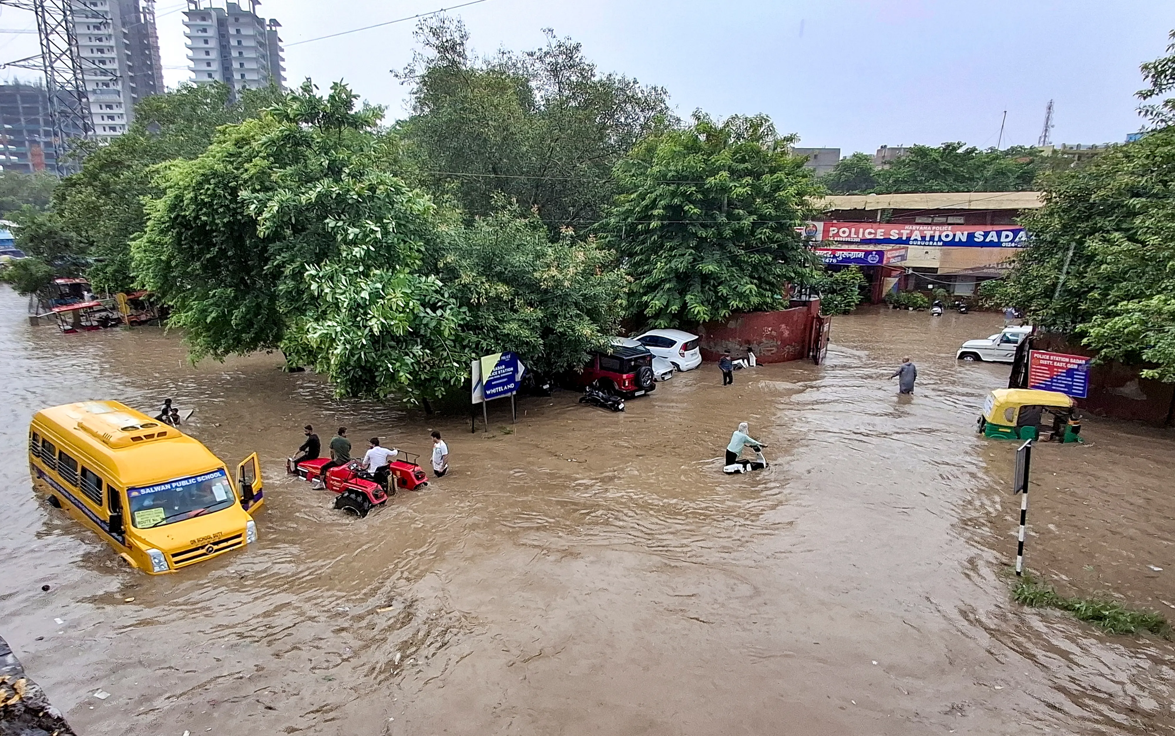 Monsoon rain in Gurugram