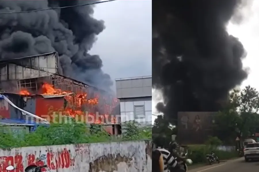 Massive fire erupts at warehouse near busy NH stretch in Ernakulam, disrupts Thiruvonam-eve traffic
