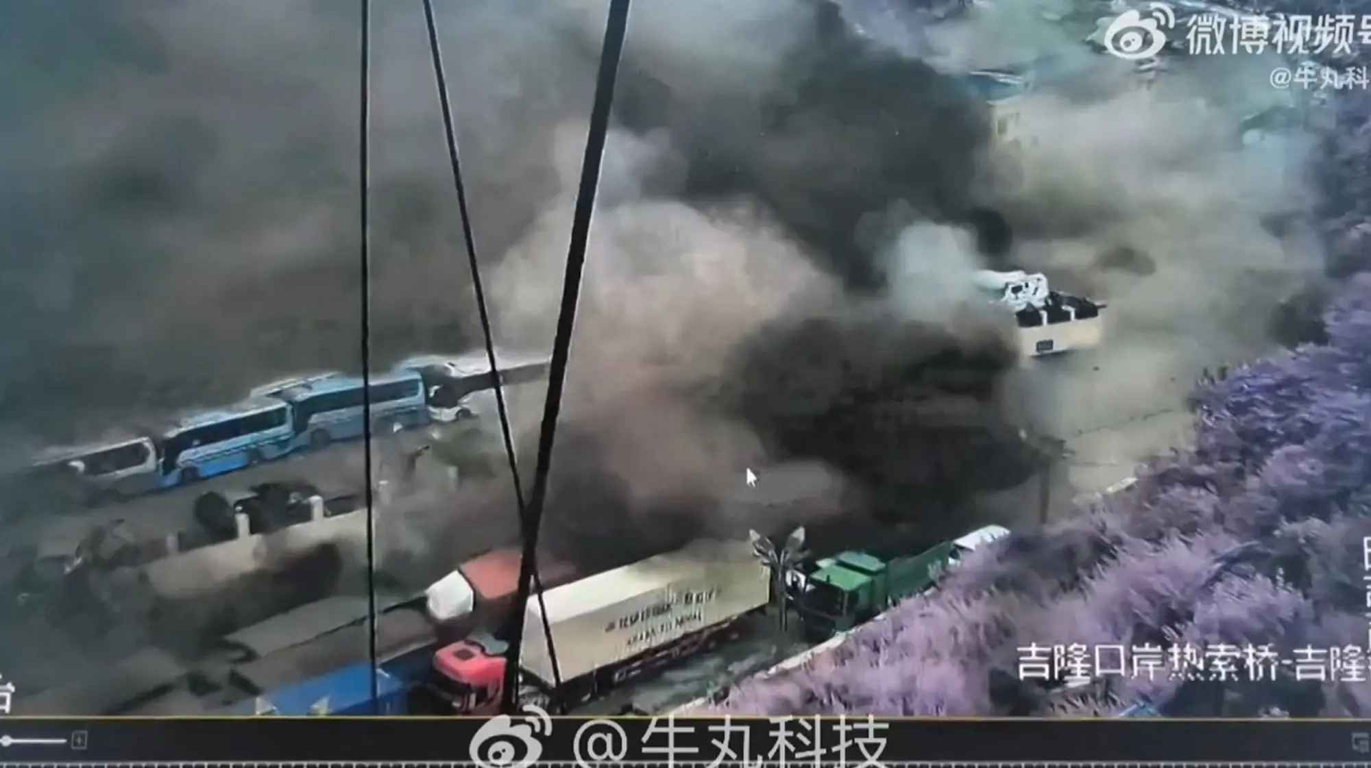 Screen recordings of surveillance camera footage posted on Chinese social media platforms, reportedly show destruction caused as flash flooding hits the Gyirong Port in the Tibet Autonomous Region on August 26, 2026.| Photo: X