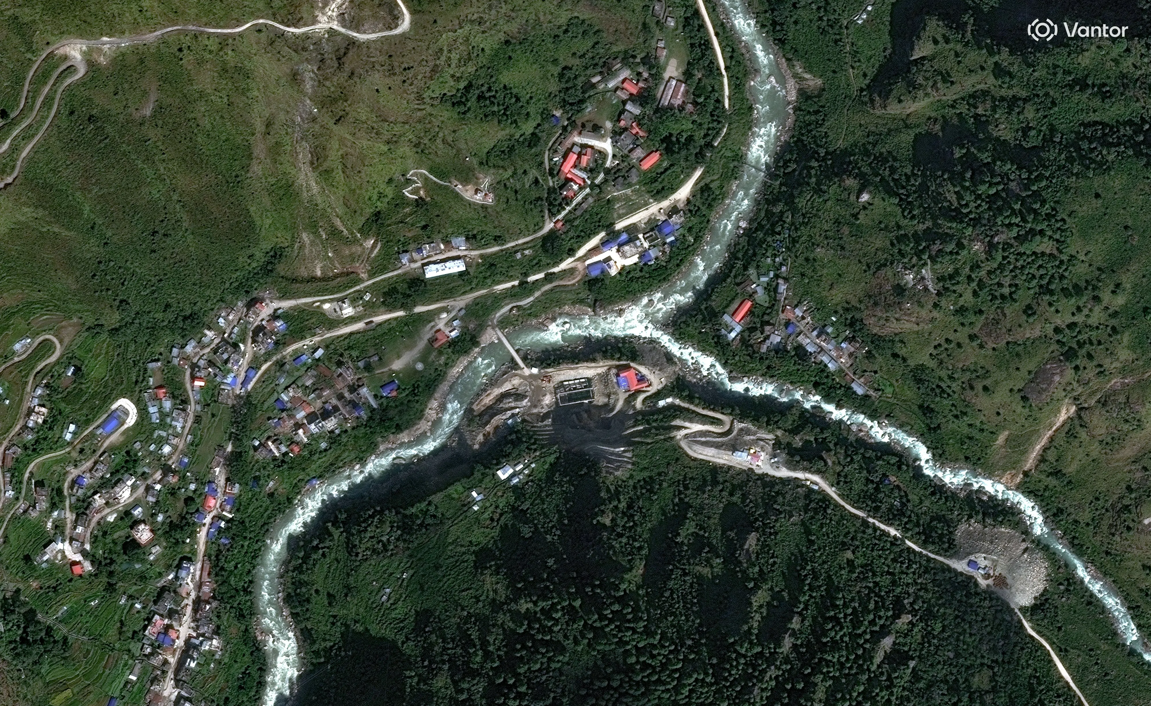 This satellite image provided by Vantor shows Syapru Besi, Nepal | PTI