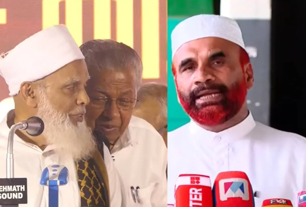 ഉമര്‍ ഫൈസി മുക്കം പിണറായി വിജയനൊപ്പം, നാസര്‍ ഫൈസി