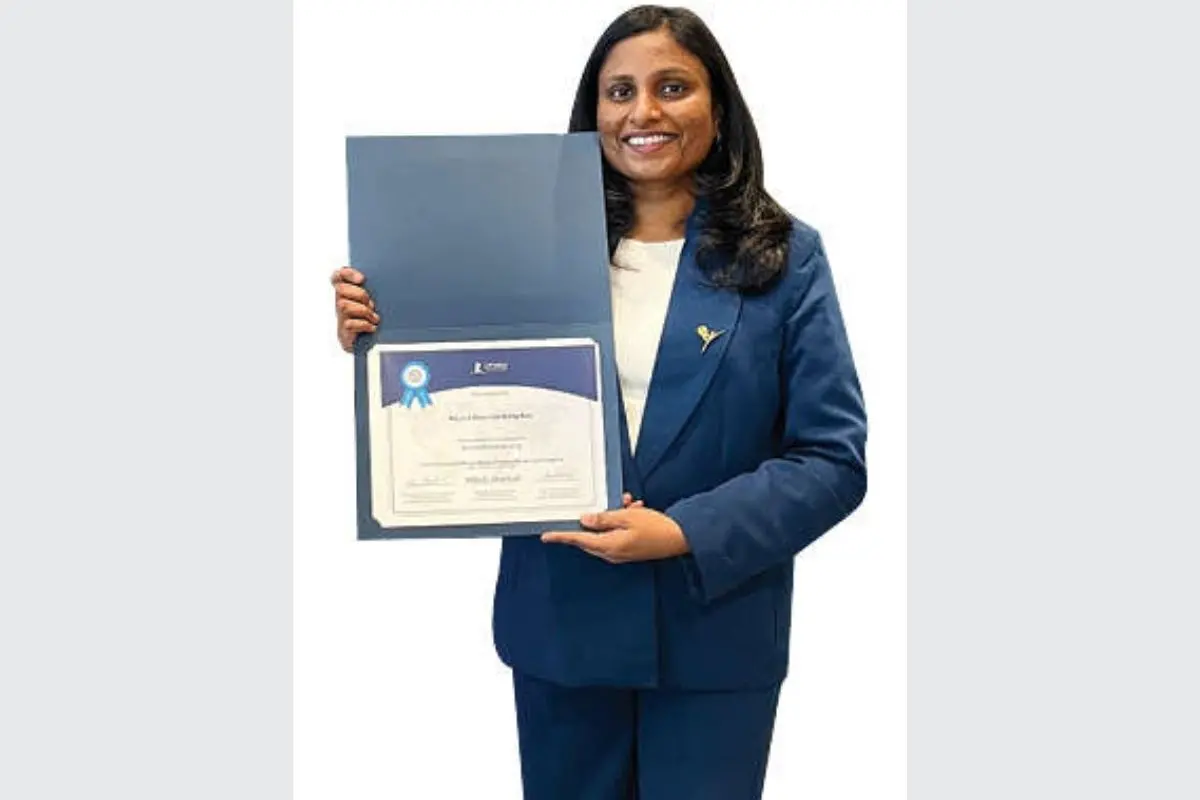 G N Anjana with the fellowship certificate