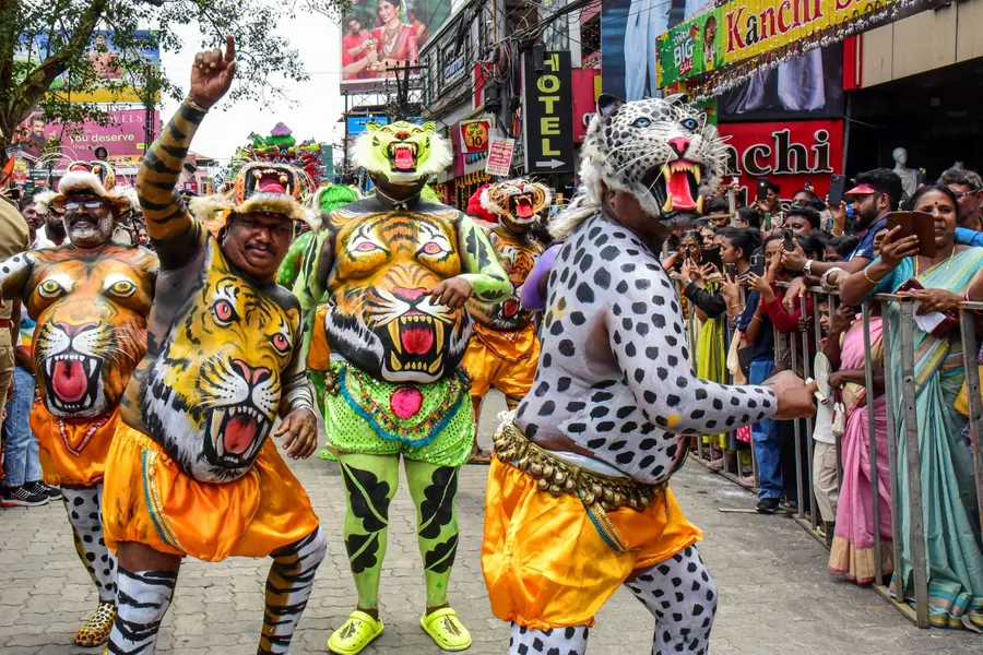 Thrissur Pulikali 2026: Kerala city turns into a sea of colourful tigers for Onam finale | WATCH