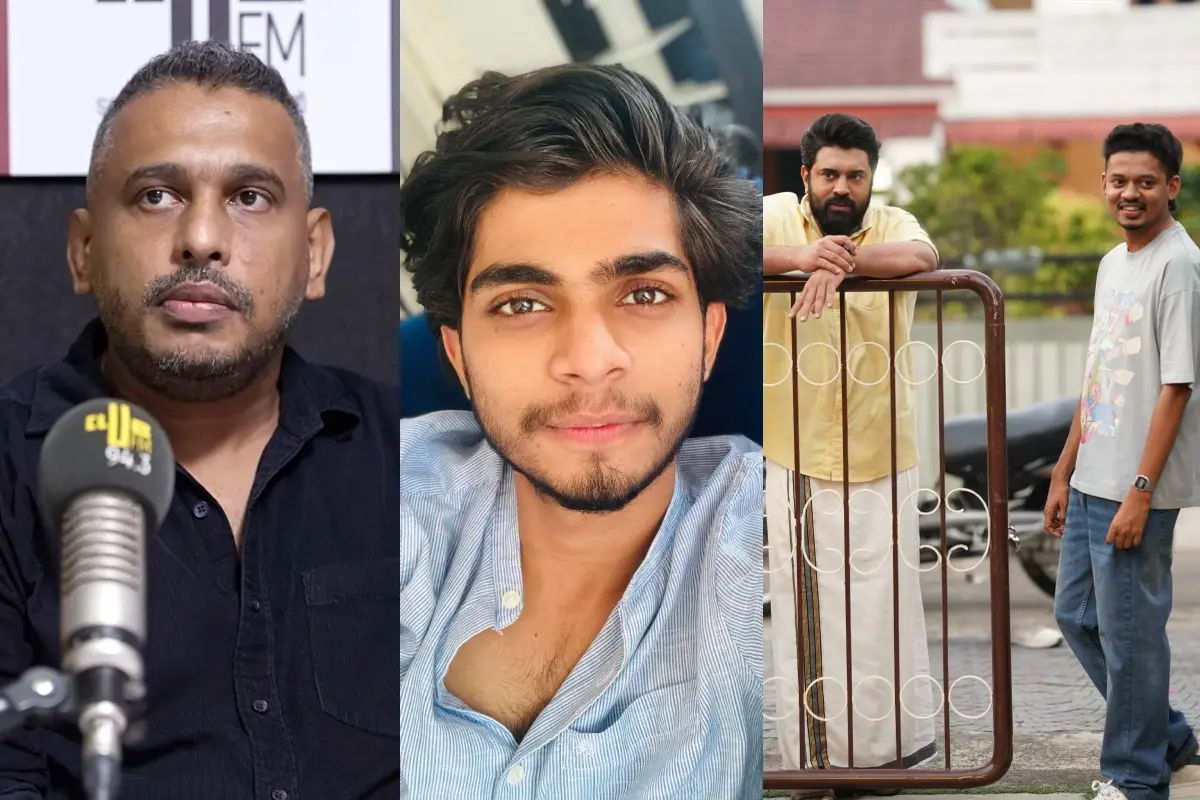 ഗിരീഷ് എ.ഡി, നസ്ലിന്, നിവിന് പോളിയും സംഗീത് പ്രതാപും 'ബെത്ലഹേം കുടുംബ യൂണിറ്റി'ല് | Photo: Club FM, Facebook/ Naslen, Sangeeth Prathap