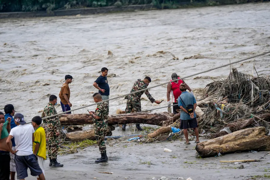Nepal flood river
