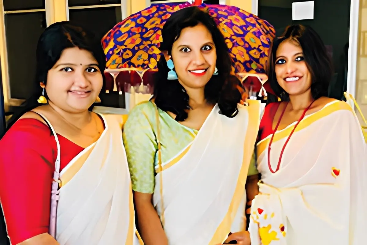 Anjana, Anila and Ann Mary Mathew. A photograph taken together during their recent Onam celebrations