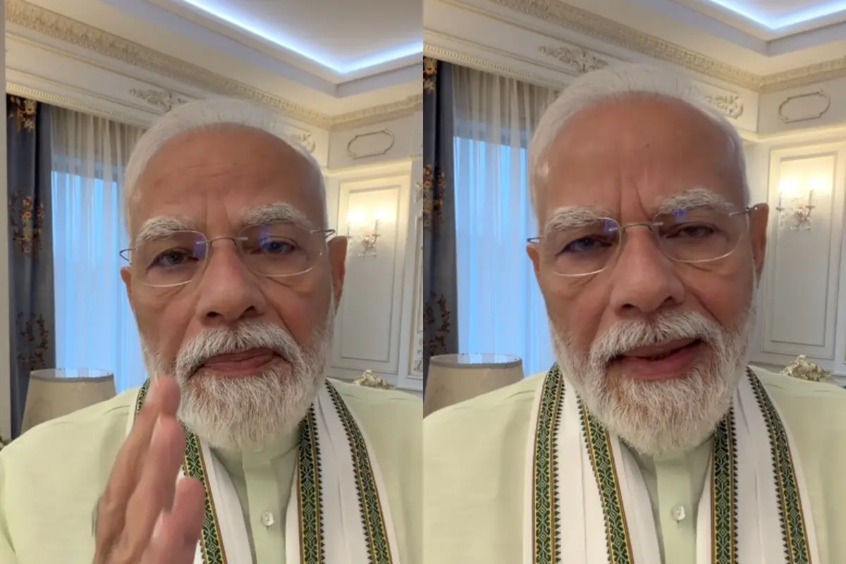 PM Modi highlights India's stronger-than-expected Q1 FY27 GDP growth in a selfie-style Instagram video. (Screengrab:X@narendramodi)