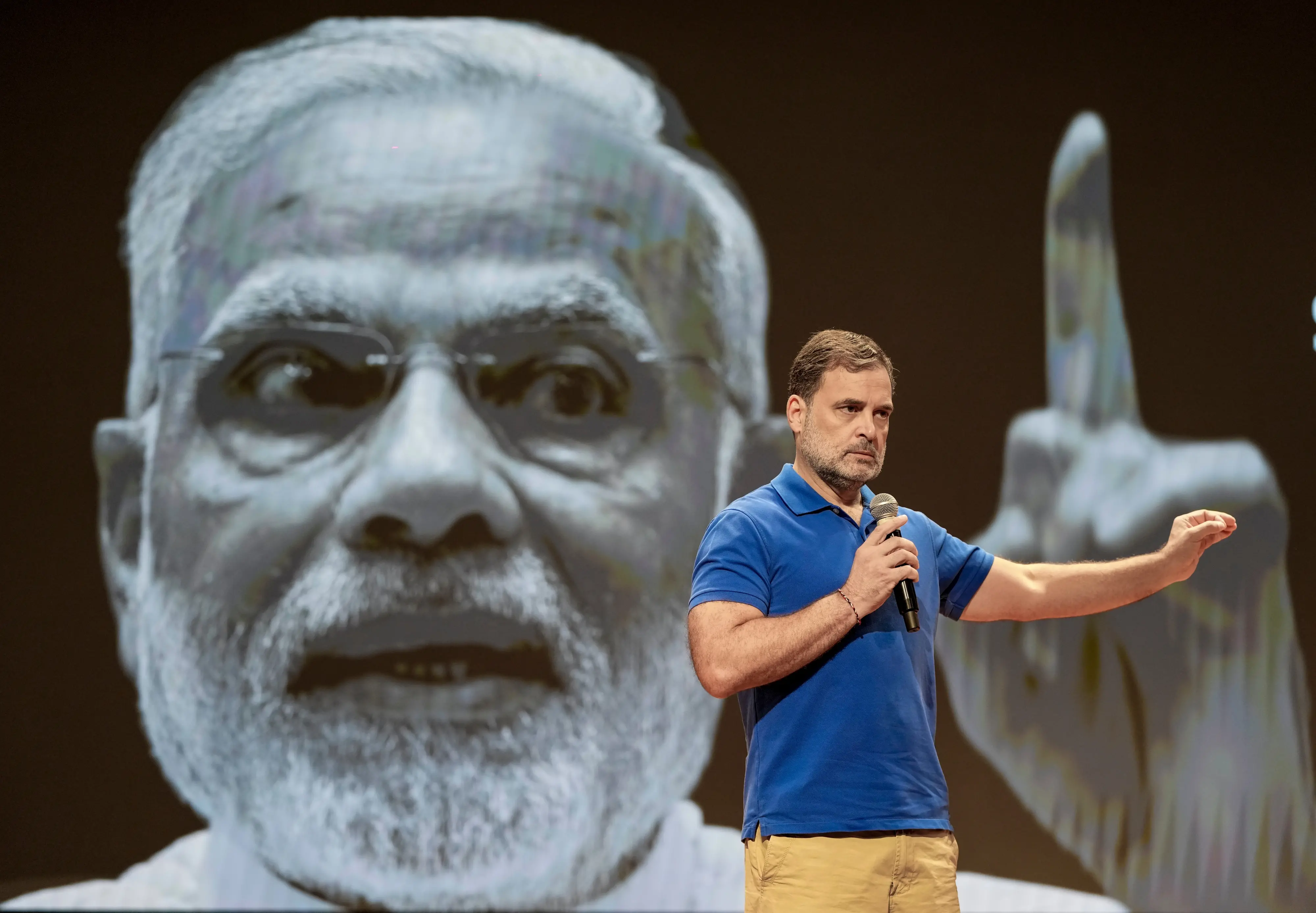 LoP in the Lok Sabha Rahul Gandhi addresses a press conference at Indira Bhawan, in New Delhi.| Photo: PTI