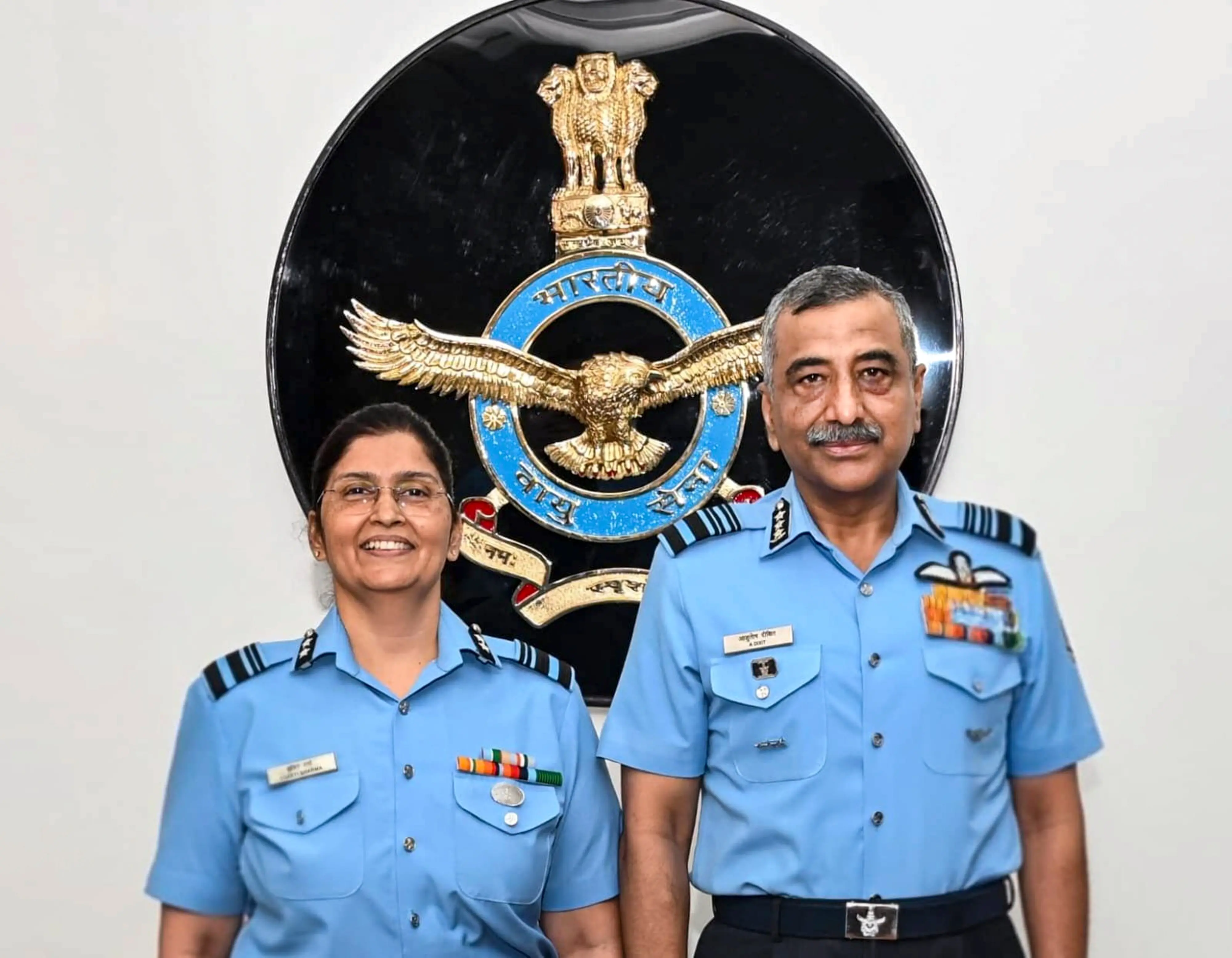 Air Vice Marshal (AVM) Shakti Sharma with Vice Chief of the Air Staff Air Marshal Ashutosh Dixit | Photo: PTI