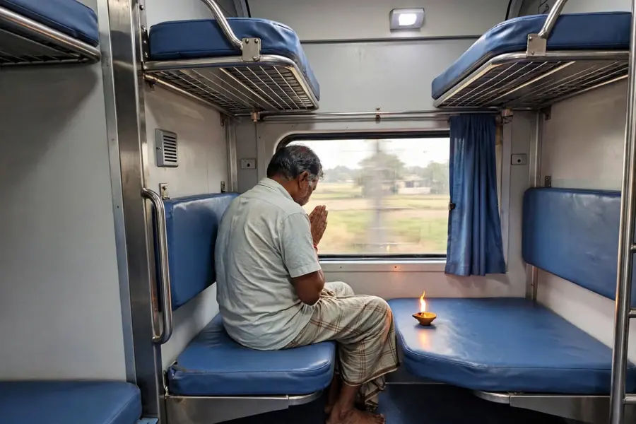 Passenger Offloaded From Train For Lighting Diya On Berth