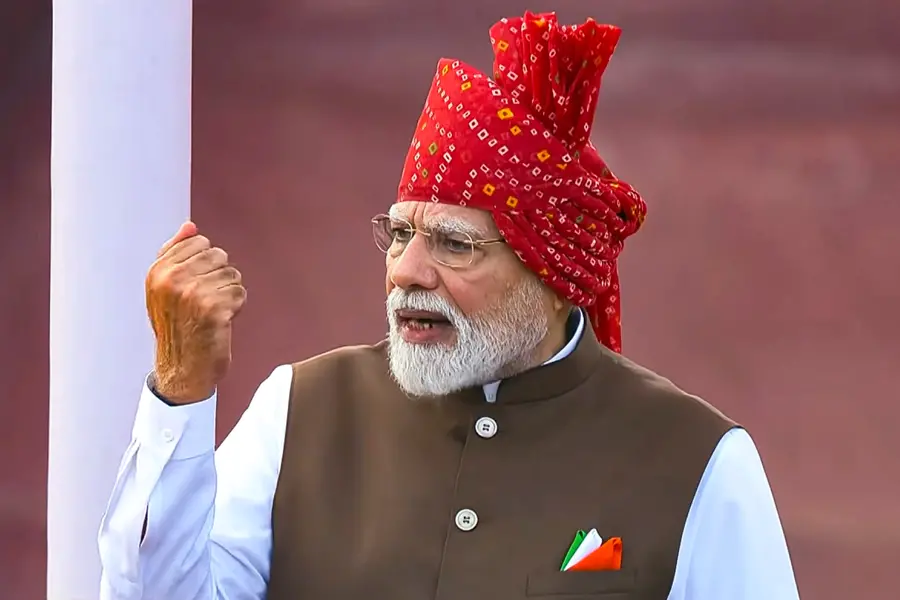 Prime Minister Narendra Modi addressing the nation from Red Fort on 80th Independence Day
