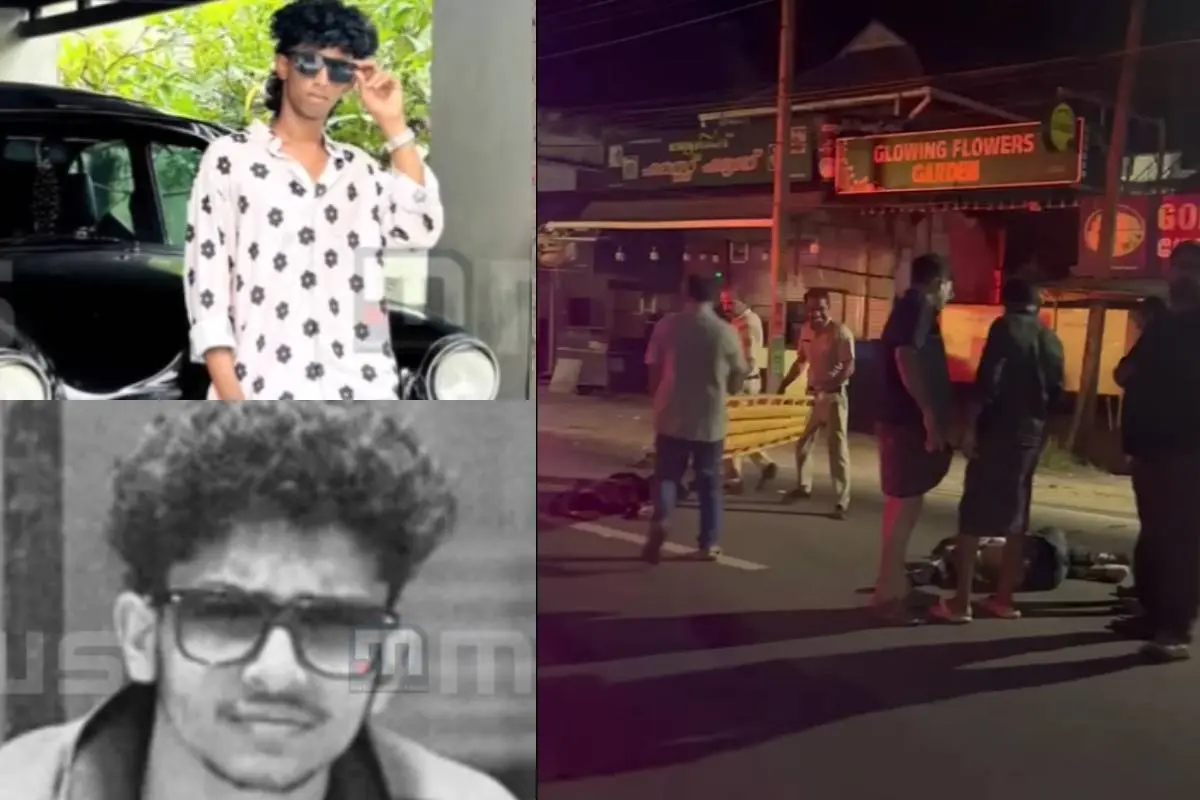 അപകടത്തിൽ മരിച്ച റിൻഷാദ്, സബീൻ, സംഭവസ്ഥലത്തുനിന്നുള്ള ദൃശ്യം