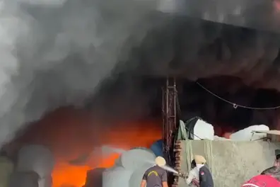 Massive fire breaks out at mattress factory in Jalandhar