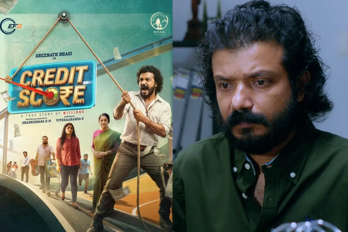 'ക്രെഡിറ്റ് സ്കോർ' സിനിമയുടെ പോസ്റ്റർ, ശ്രീനാഥ് ഭാസി | ഫോട്ടോ: അറേഞ്ച്ഡ്, സ്ക്രീൻഗ്രാബ്