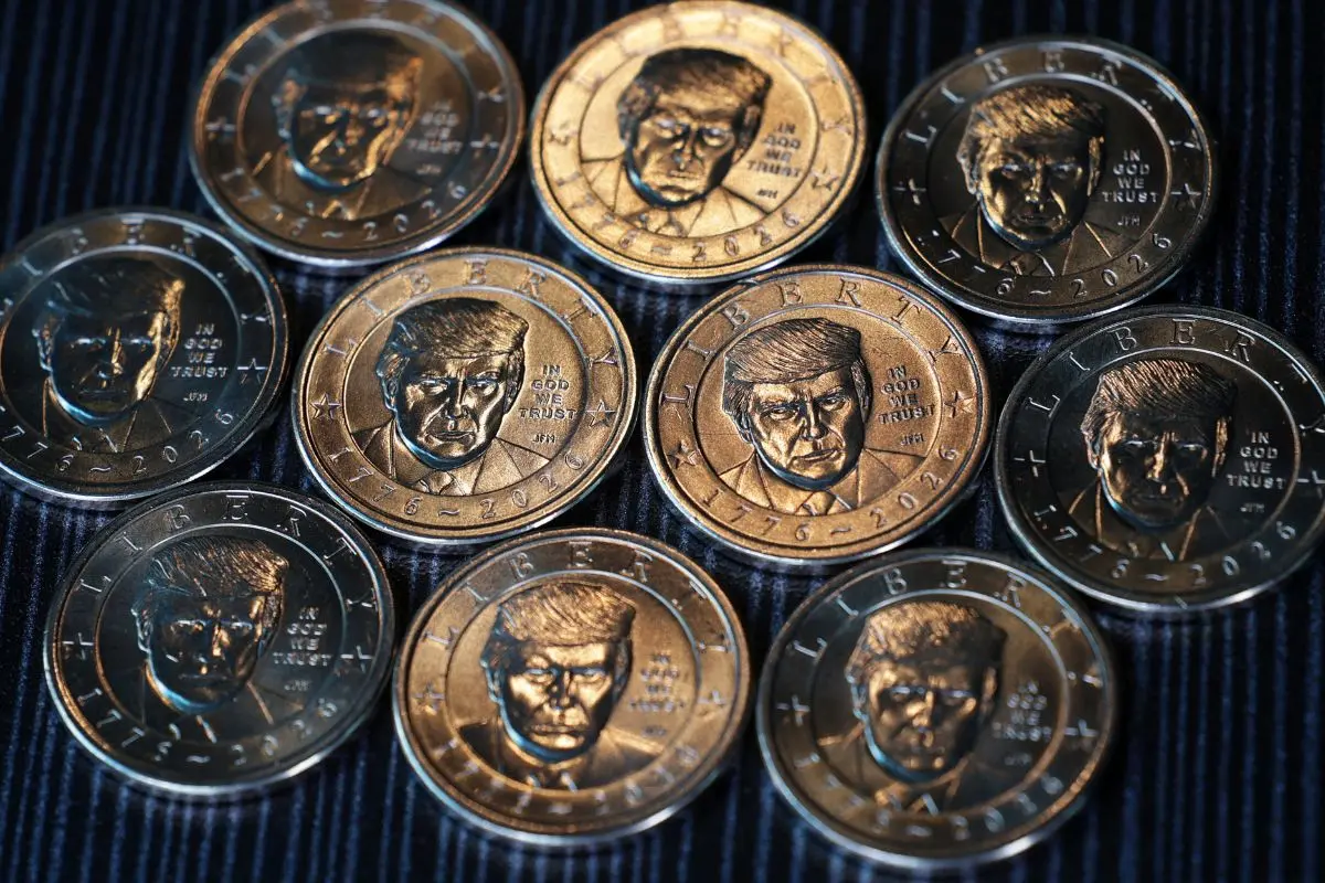 Newly minted Donald Trump $1 coins