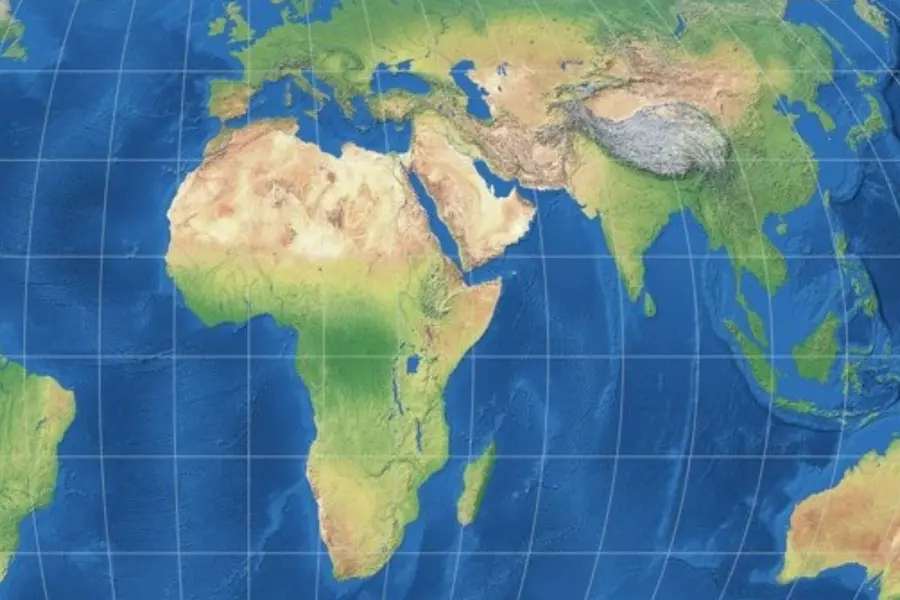 India Equal Earth map