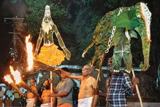 നീലംപേരൂർ പൂരം പടയണി: ആനയെത്തി, ഇന്ന് ഹനുമാൻ