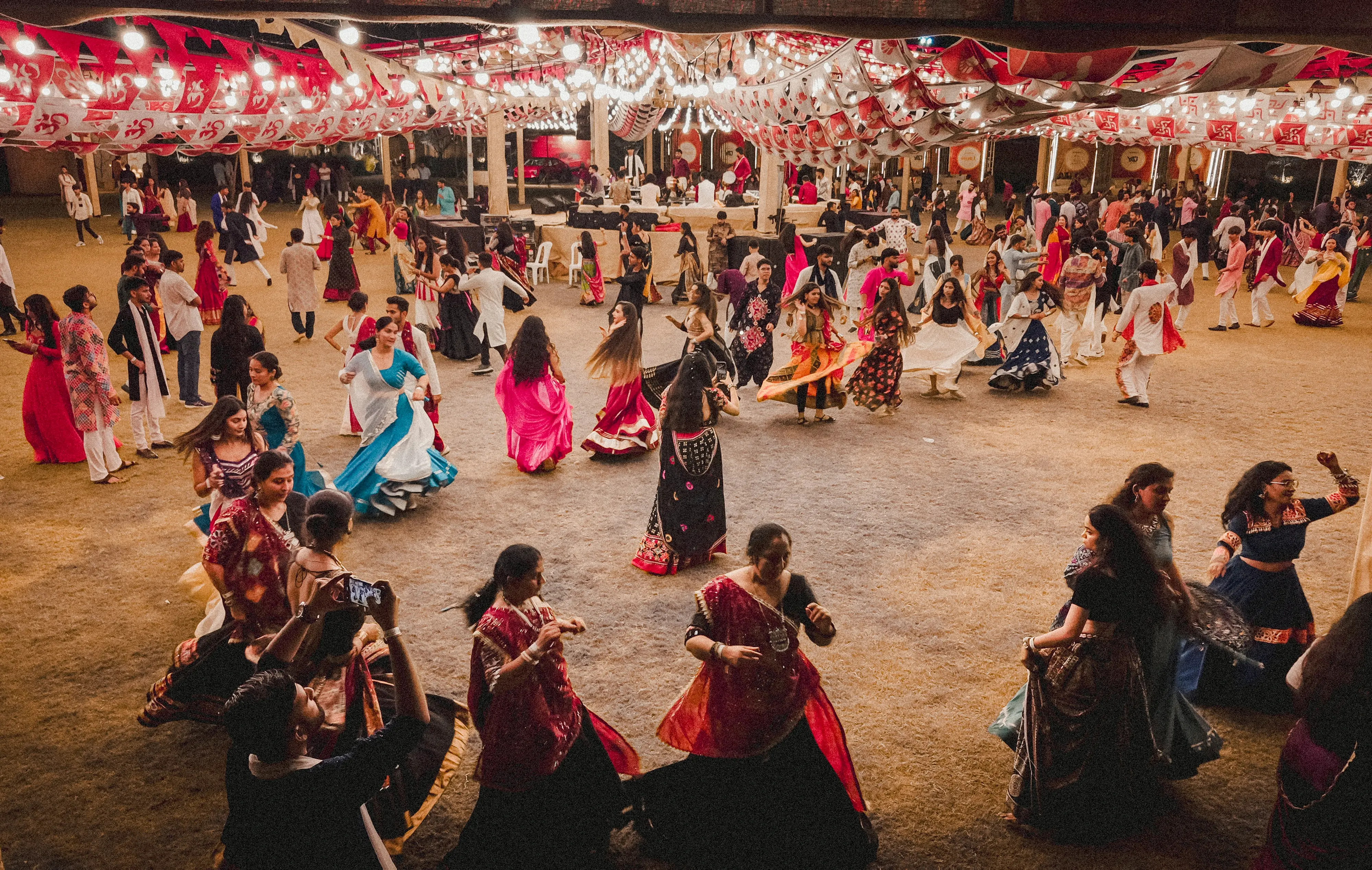 People perform 'Garba' on the second day of 'Navratri' festival, in Rajkot, Gujarat.| Photo: PTI