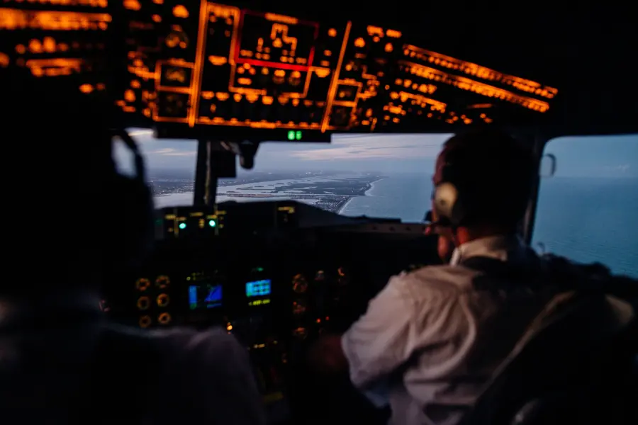 Pilot Father and Daughter Meet and Talk in Cockpits Before Takeoff