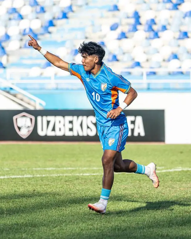ഡാനി ലെയ്ഷ്റാമിന്റെ ഗോളാഘോഷം | Photo: AIFF