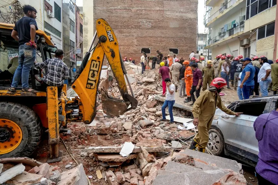 Building collapsed in Delhi's Satya Niketan