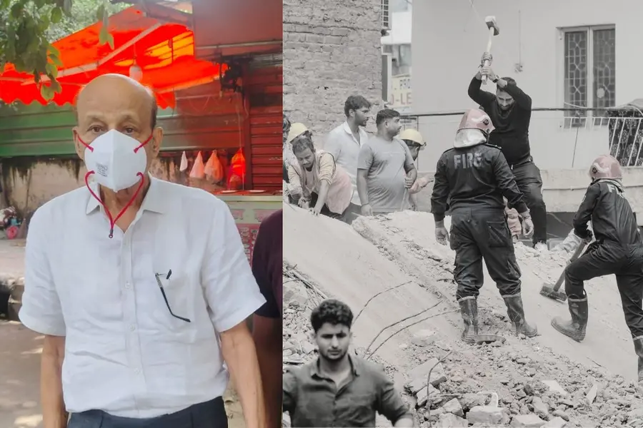 Owner of the building, Hariram (L) has been apprehended in Bhiwadi