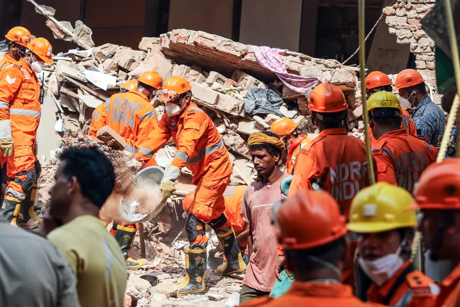 NDRF conducts search and rescue operation after five-storey building collapse at Satya Niketan near South Campus