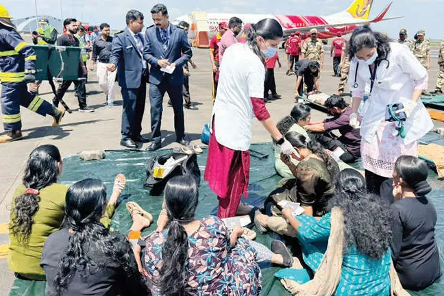 'തീപിടിച്ച് വിമാനം': കണ്ണൂർ വിമാനത്താവളത്തിൽ മോക് ഡ്രിൽ