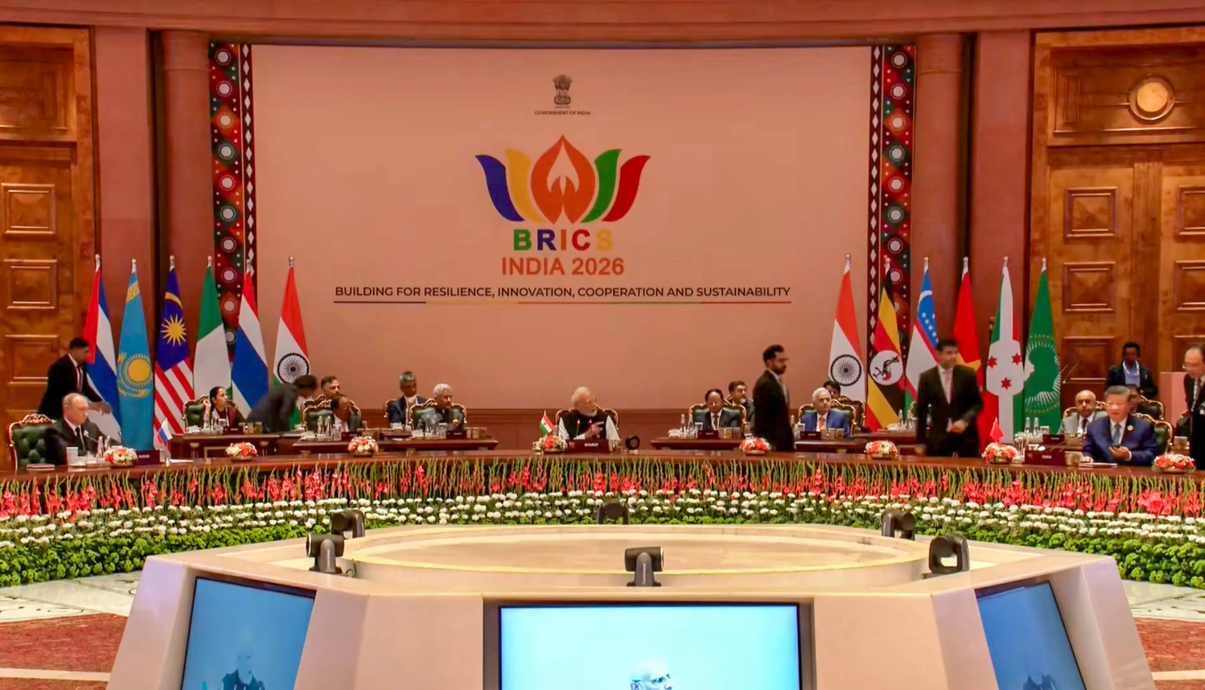 Prime Minister Narendra Modi, Russian President Vladimir Putin, Chinese President Xi Jinping and other world leaders during the 18th BRICS Summit