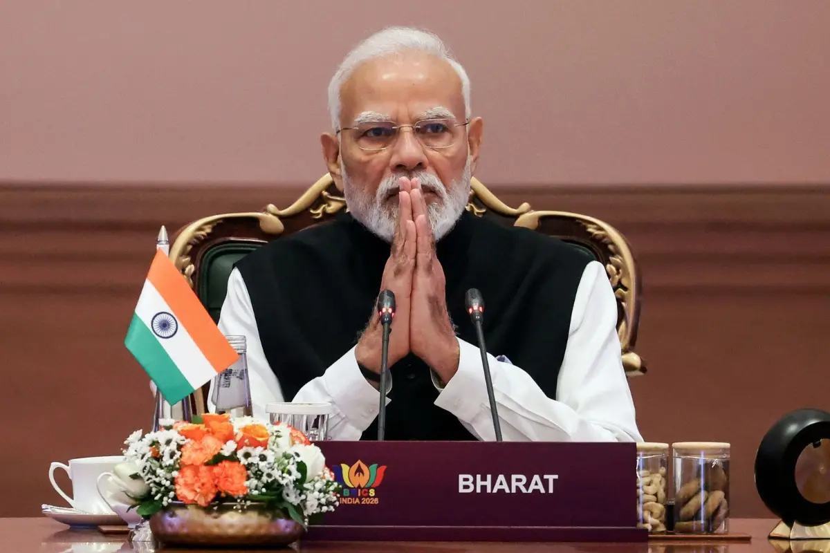 Prime Minister Narendra Modi attends the 18th BRICS Summit in New Delhi on September 12, 2026. (Photo by Alexander KAZAKOV / POOL / AFP)