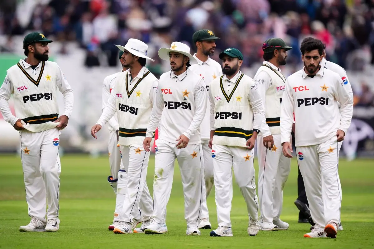 Pakistan's players walk off following the conclusion of England's first innings during day two of the third cricket Test between England and Pakistan in Birmingham, England. | Photo: AP/PTI