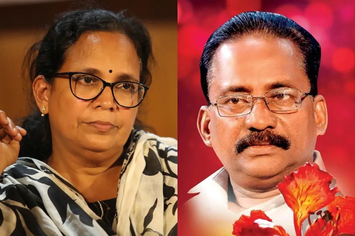 കെ.കെ. രമ, ടി.പി. ചന്ദ്രശേഖരൻ (രമ ഫേസ്ബുക്കിൽ പങ്കുവെച്ച ചിത്രം) | Photos: Mathrubhumi, Facebook