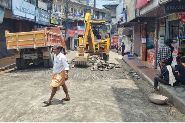 കാഞ്ഞിരപ്പള്ളി ബസ്സ്റ്റാൻഡ് റോഡ് നവീകരണം തുടങ്ങി