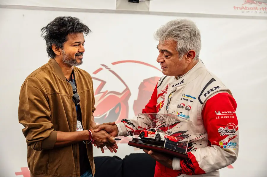 Vijay gifts Ajith Kumar a miniature race car