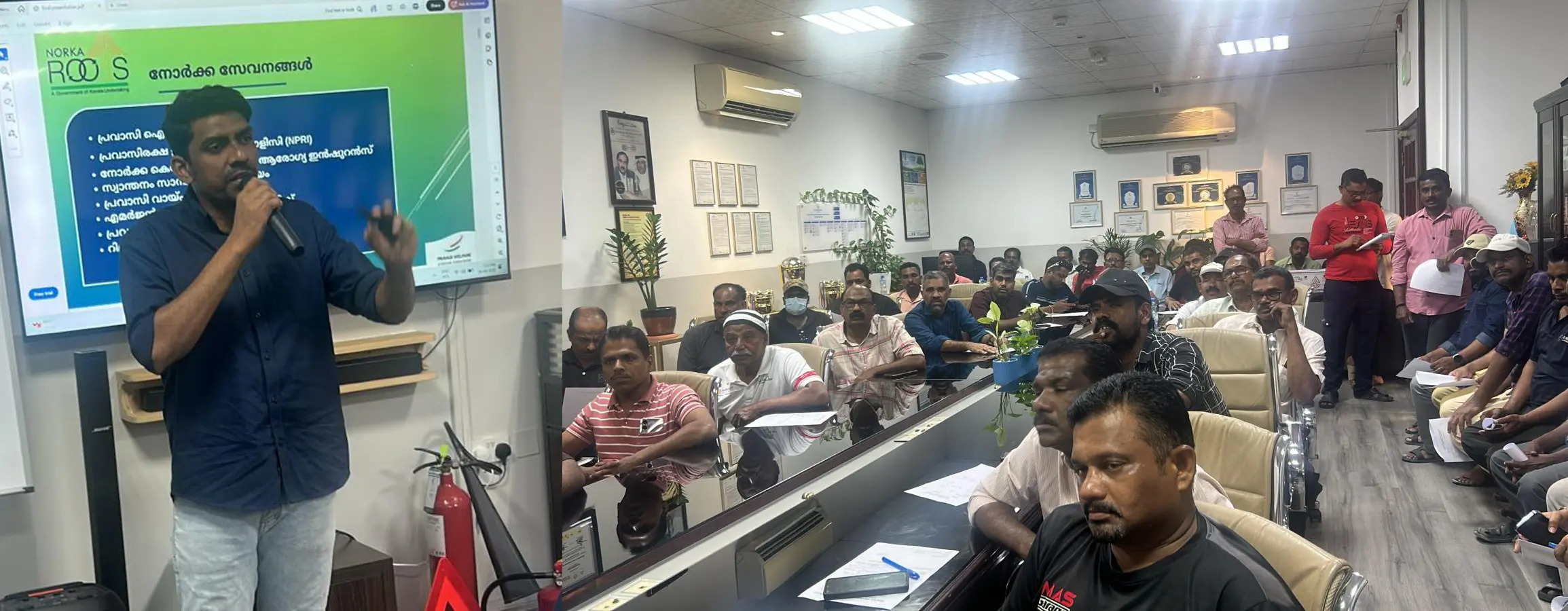 പ്രവാസി വെല്ഫെയര് അല്ഖോറില് സംഘടിപ്പിച്ച നോർക്ക ക്യാമ്പില് പ്രവാസി വെല്ഫെയര് നോര്ക്ക വങ് കണ്വീനര് ഷംസു വായേരി പദ്ധതികള് വിശദീകരിക്കുന്നു.