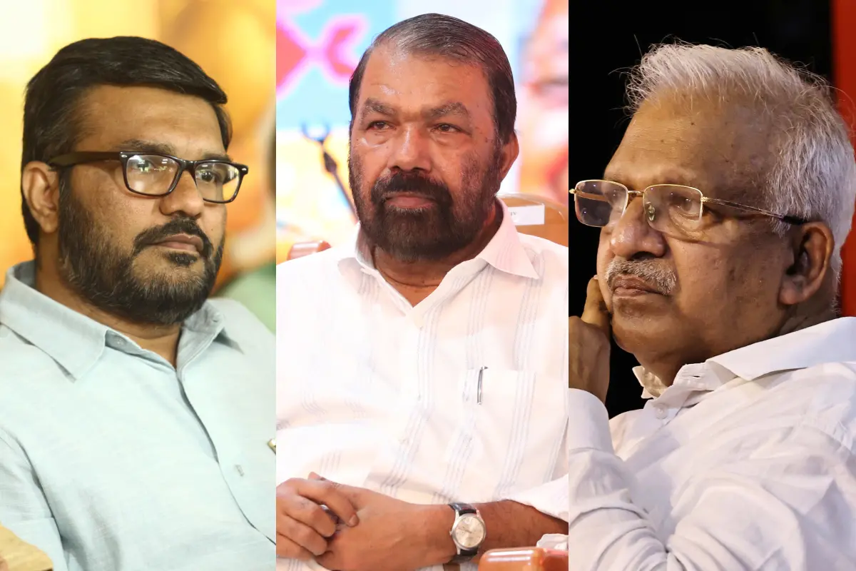 എം.ബി. രാജേഷ്, വി. ശിവൻകുട്ടി, പി. ജയരാജൻ | Photo: മാതൃഭൂമി