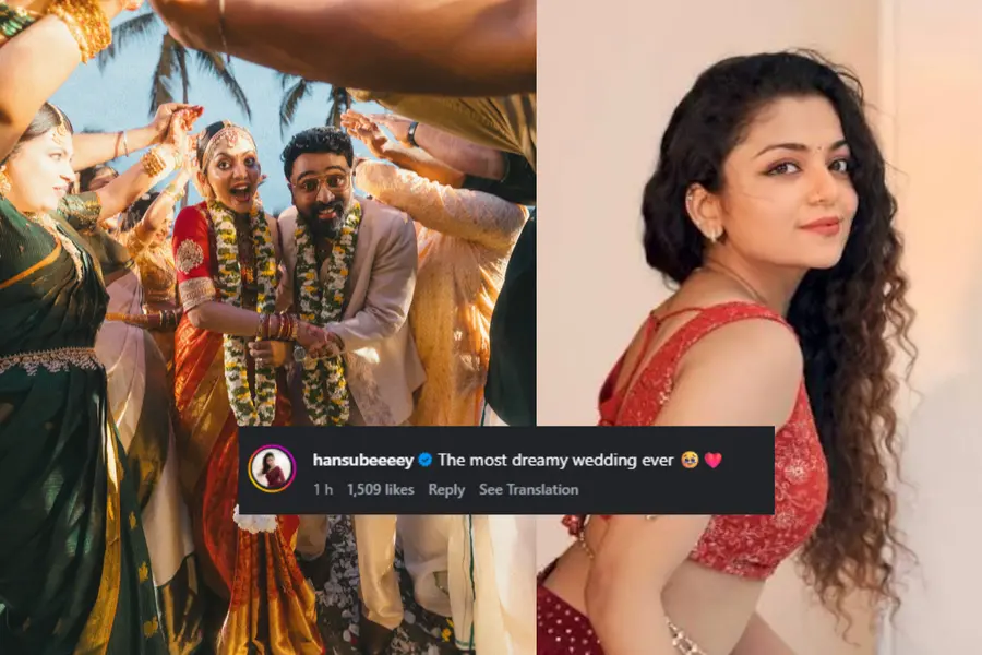 Ahaana Krishana & Nimish Ravi marriage photo, Hansika Krishna